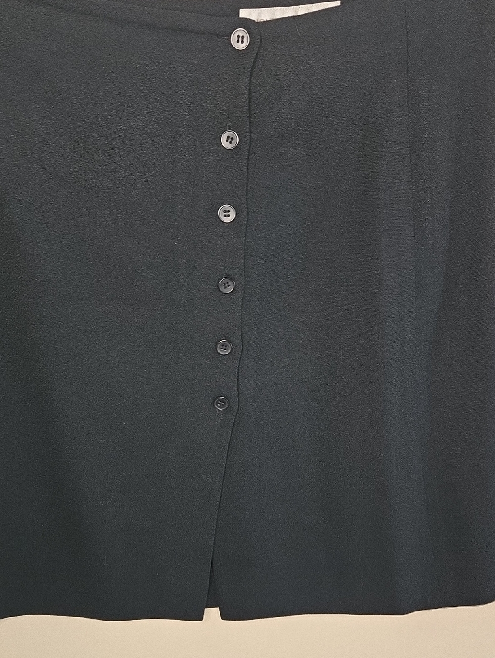 Jones New York Black Wool Wrap Skirt 90s Minimalist Office Siren Vintage - Picture 3 of 12